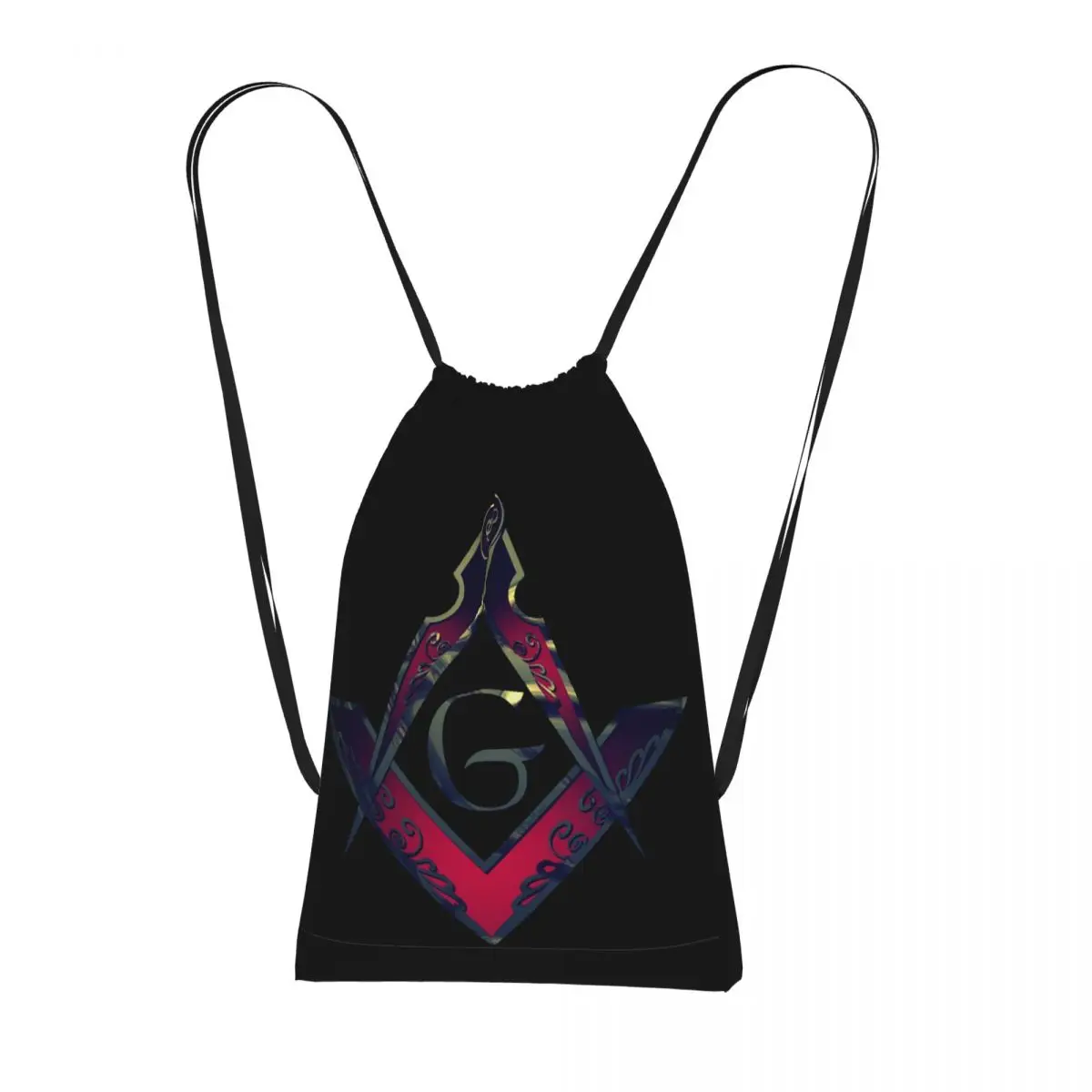 Freemason Compass Masonic Drawstring Backpack hiking cycling Bag Portable Travel Drawstring Bag for Men Women
