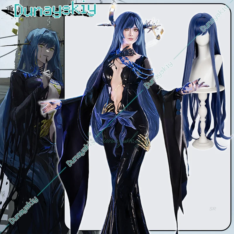 

Костюм Аркана для косплея, черное плотное платье «рыбий хвост», реверс игры: 1999 аксессуаров для парика, полный комплект, Хэллоуин, карнавал, вечеринка для женщин