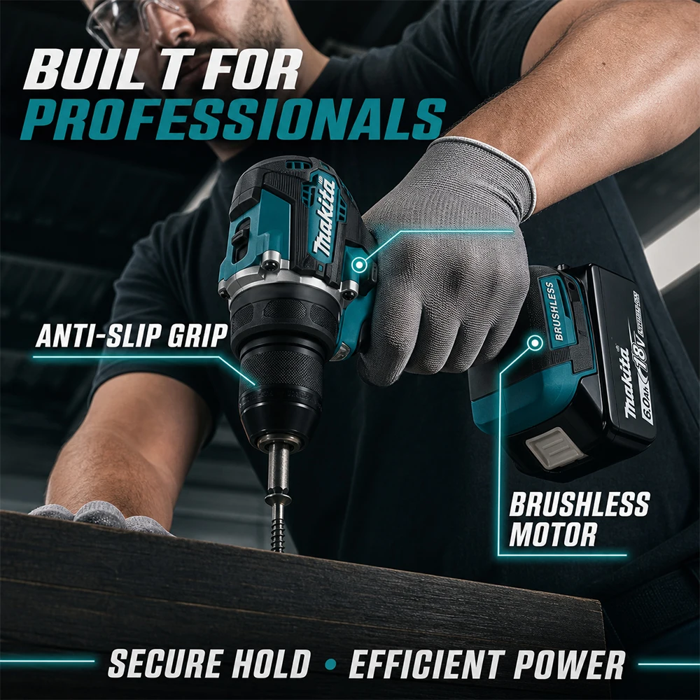 MAKITA 18V DCF487 Electric Rechargeable Hand Drill 1700RPM Lithium-Ion Charging Impact Drill, High Torque Electric Screwdriver