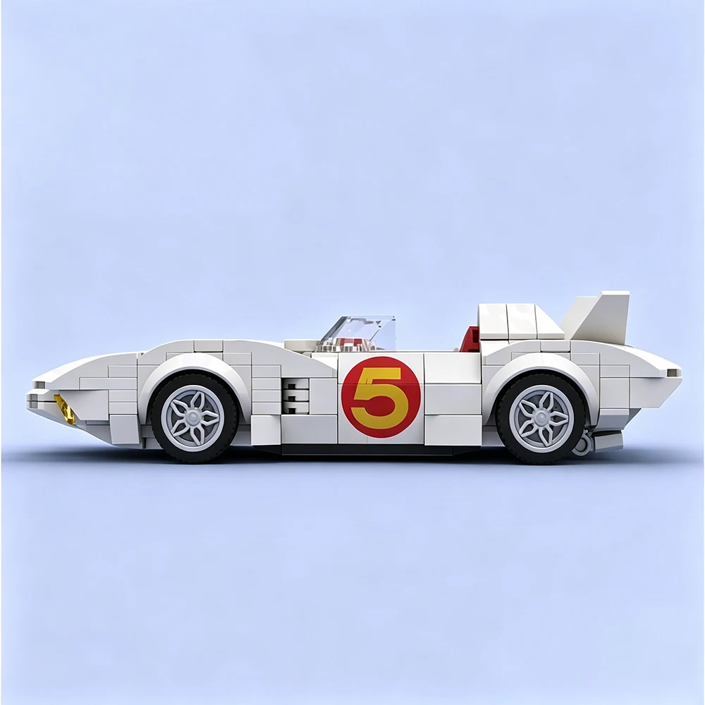 MOC Speed ​​Racing Series Classic Mach 5 Model Building Blocks DIY Modular Sports Car Assembly Toy Adult Collectible Gift Set - view 4