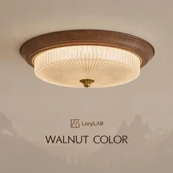 Walnut Color Etched Glass Lampshade, French Retro Art Vintage, Ceiling Light for Dining Room, Bedroom bedside, Kitchen, Study