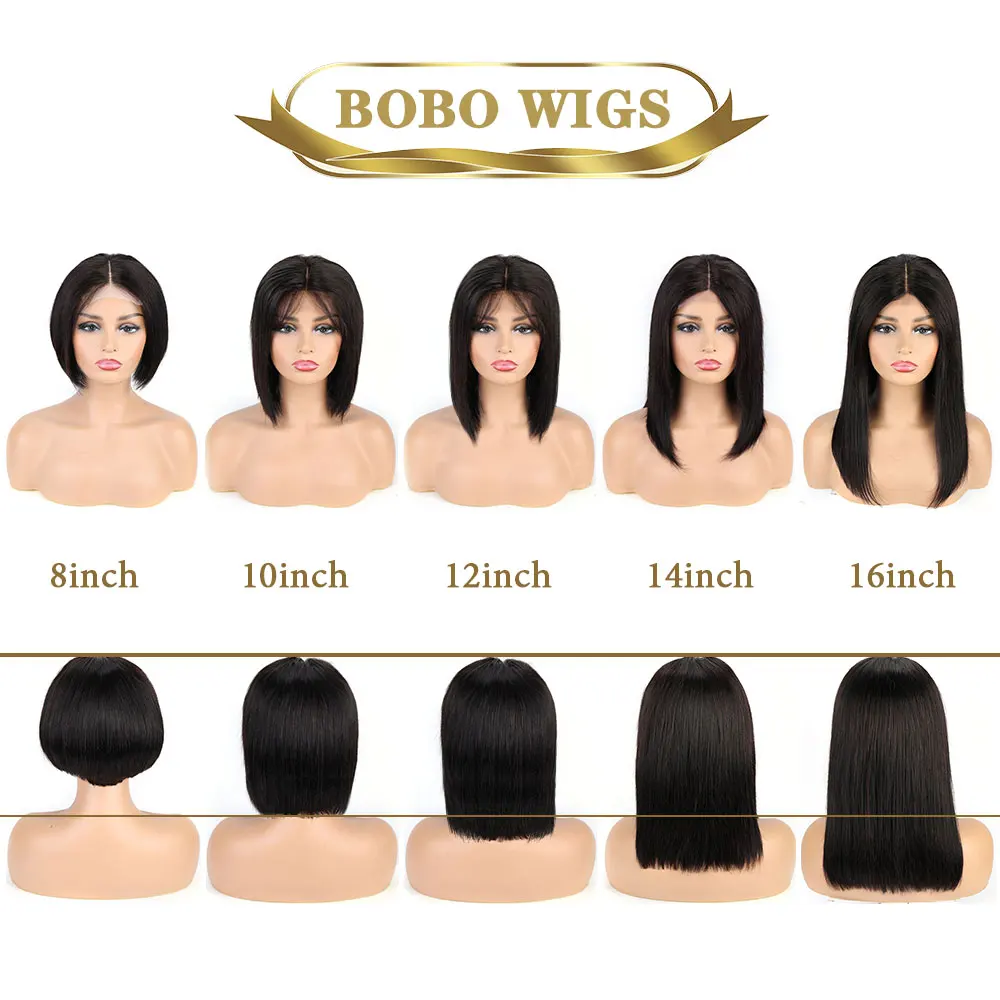 Toocci Bone Straight Bob Human Hair Wigs Lace Closure Straight Short Bob Wigs Malaysian Virgin Bob Wig Lace Front Human Hair Wig