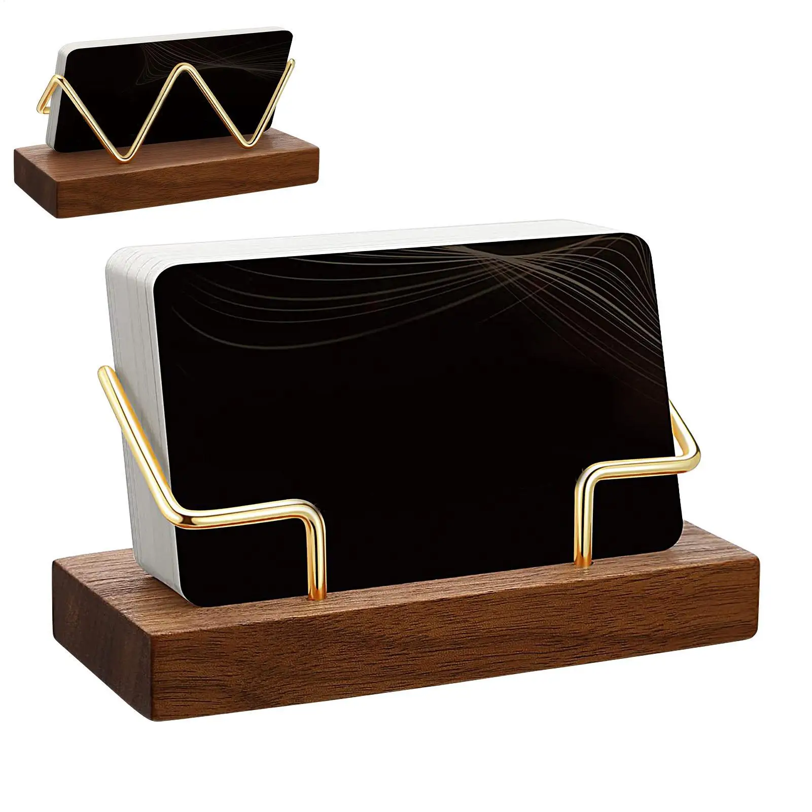 Business Card Holder Stand Tabletop Shelf Home Wooden Card Holder Storage Organizer Office Desk Display Stand Memo Counter