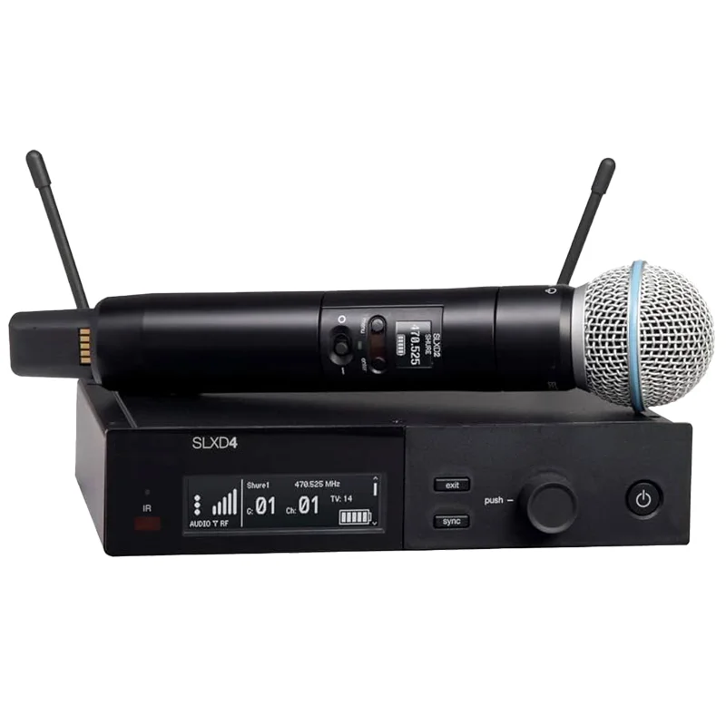Single Channel Slxd4 Lantumic 500/600MHz S58 Beta58 Dynamic Capsule Microfone System Professional Equipment For Stage