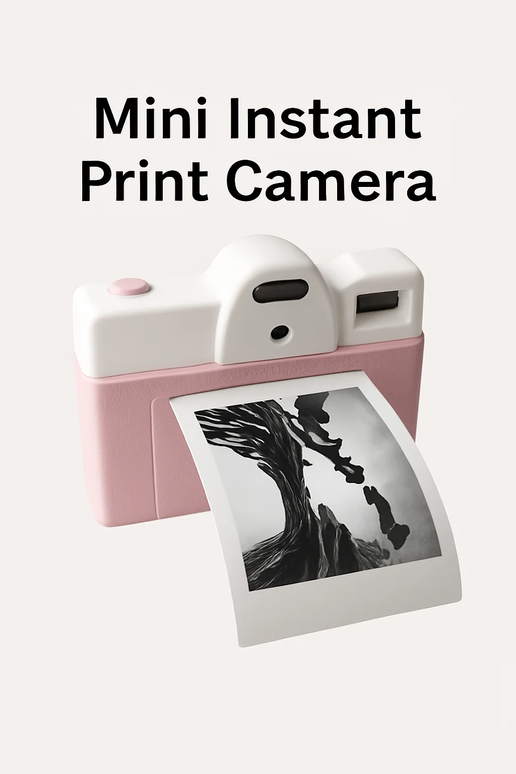 Instant Print Camera with Rolls of Printing Paper, Portable Entertainment Digital Camera, 57*25mm Mini Instant Camera