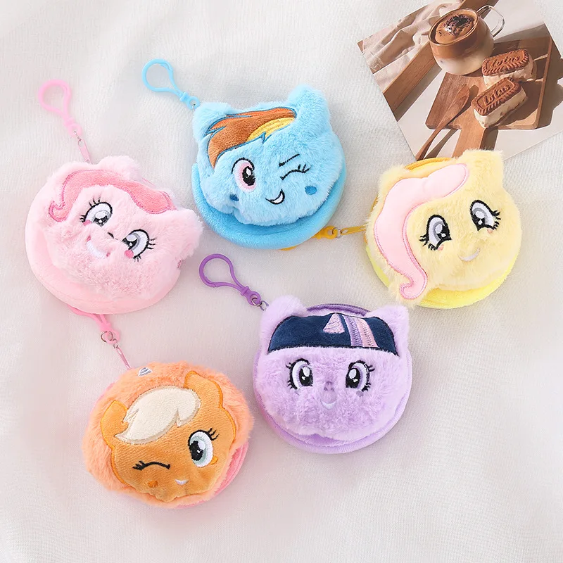 Nowa Kreskówkowa Urocza Kawaii Pluszowa Portmonetka My Little Pony Kreskówkowy Brelok Zawieszka Zapinana na Zamek Torba do Przechowywania Zabawka Prezent