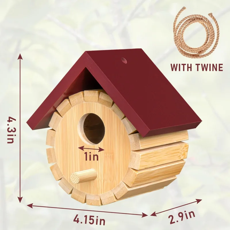 Date red bucket 2 Hummingbird House Kit, Hummingbird Houses Humming Birds Nesting, Wooden Spray Painted Hummin