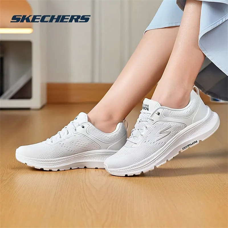 Skechers Women Running Shoes 128638-WBK Mesh Upper Lightweight Cushioned Walking Training Sports Sneakers