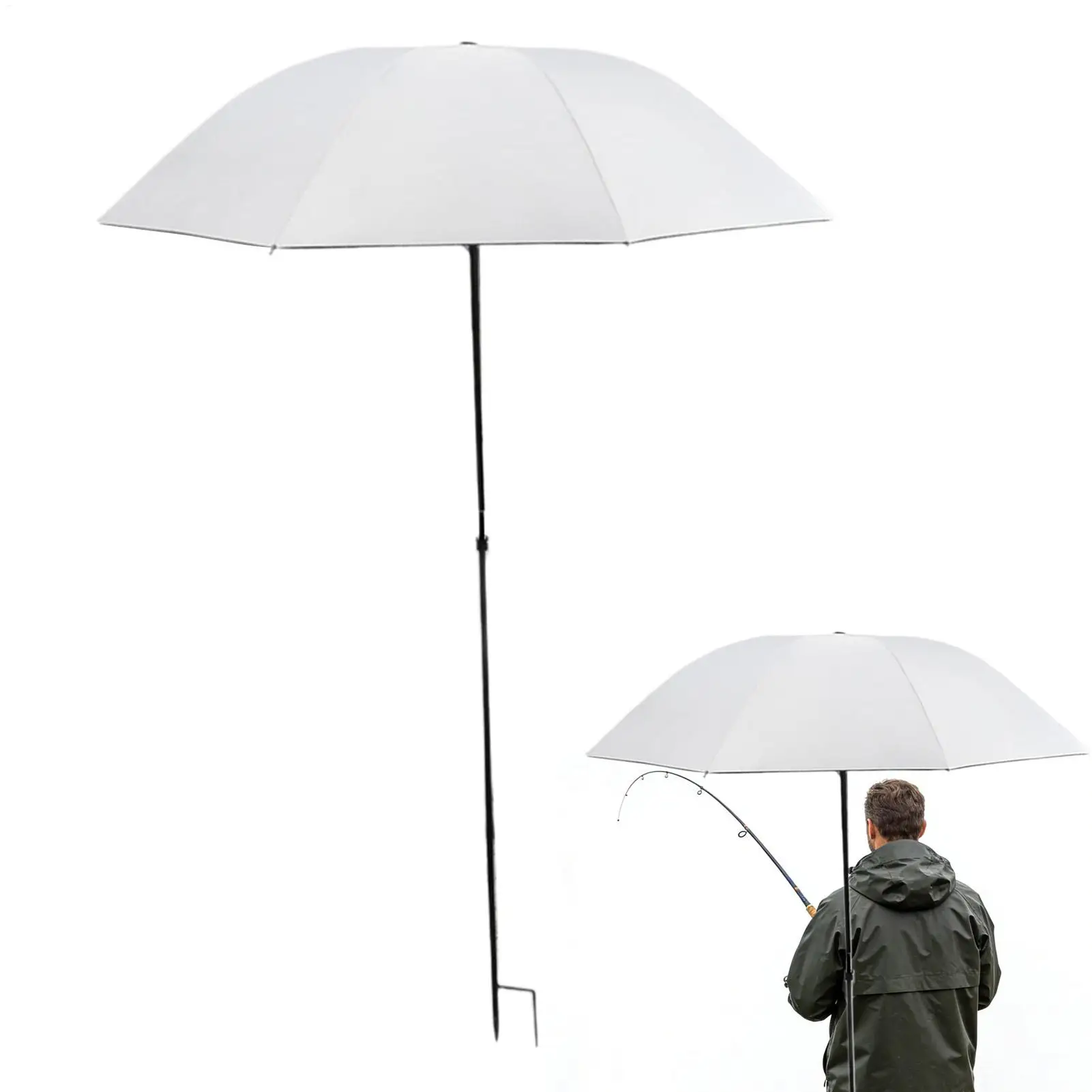 Ombrellone Protettivo per la Pesca, Pieghevole, da Viaggio, per Spiaggia, Giardino, Terrazza, Campeggio, Balcone, Picnic