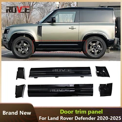 ROVCE Gloss Black Door Trim Panel Side Skirts Lip Body Kit For For Land Rover Defender 90 110 2020-2024 Accessories