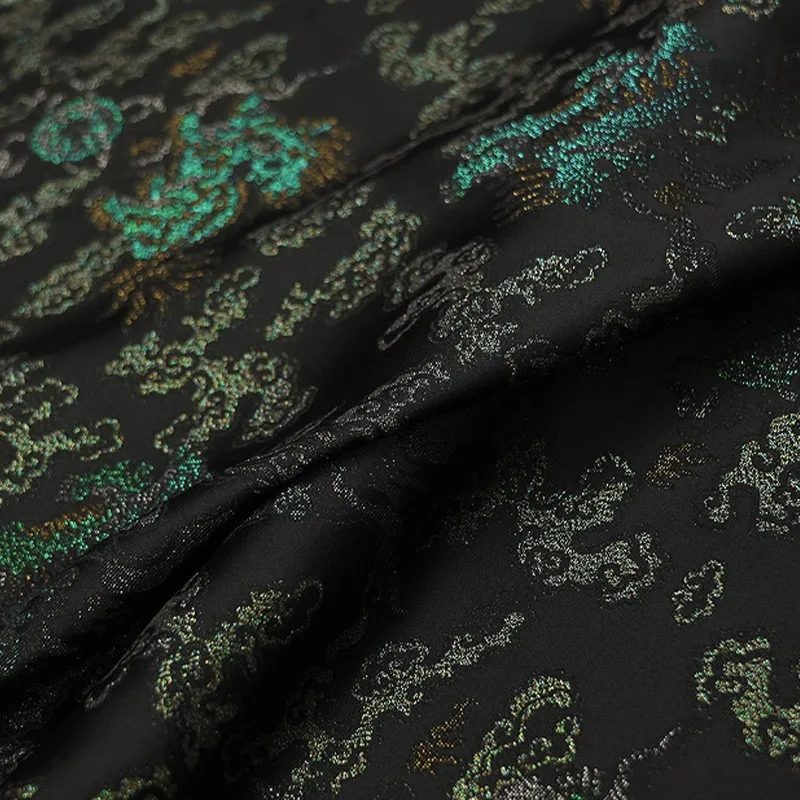 Woven gold pure silk new Chinese-style Hanfu cheongsam and waistcoat fabric
