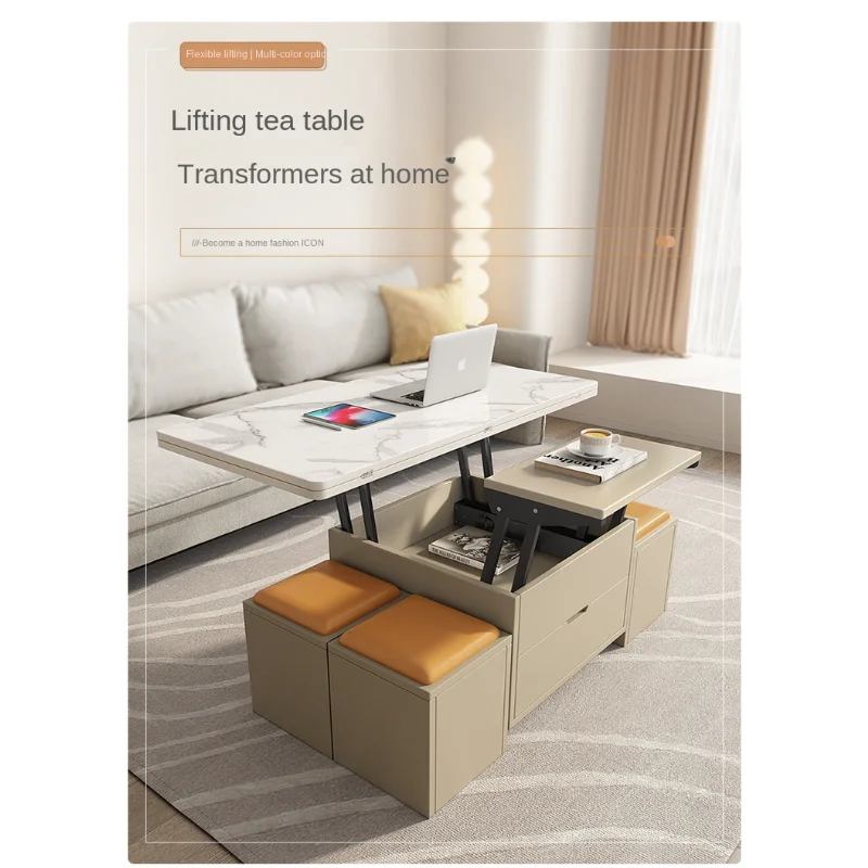 Lifting Coffee Table Small Apartment Multi-Functional Modern Furniture Folding Coffee Table Dual-Use