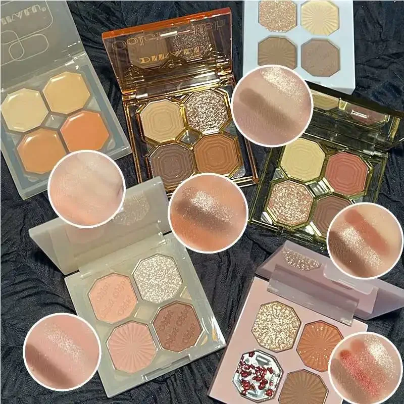 12 Kleuren Glanzend Langdurig Oogschaduwpalet Draagbare Make-Up Accentueren Matte Glans Oogschaduw Natuurlijke Oogschaduw Cosmetica