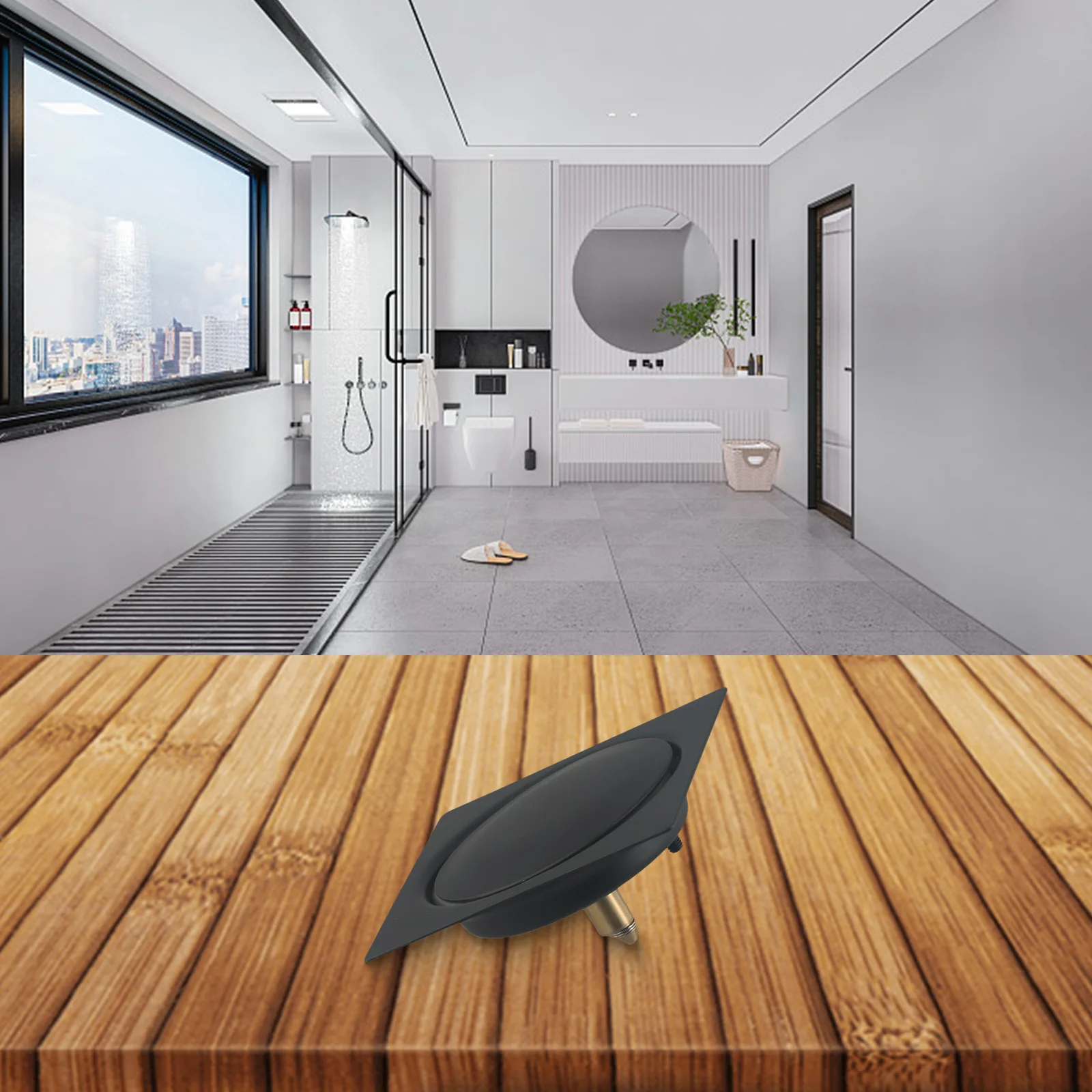 Deodorant Floor Drain Push-type Floor Drain Easy Installation Large Capacity Drainage Anti-clogging Hole Design