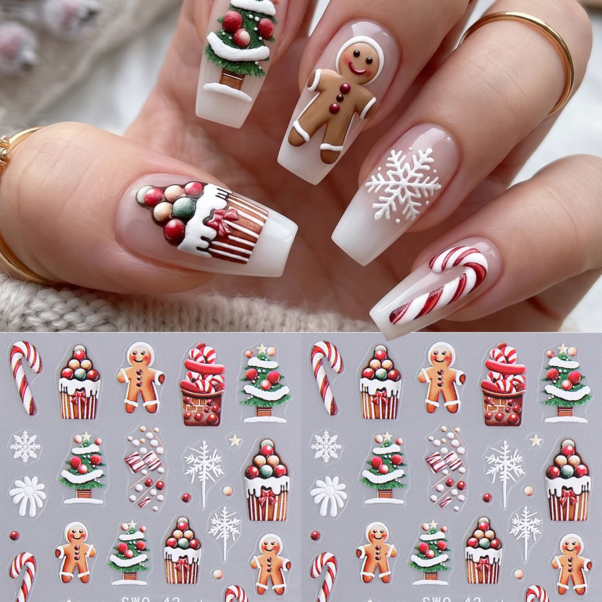 2pcs Christmas 3D Nail Art Sti - Nail Art For Men recension och pris