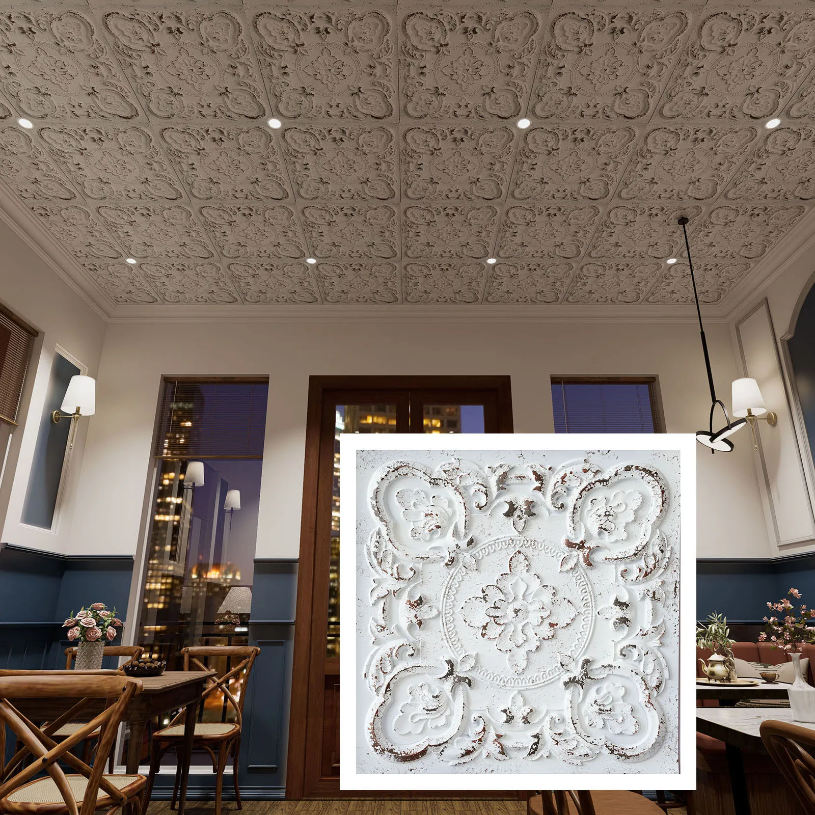 Drop in Ceiling tiles cafe pub restaurant well ceiling panels PL30 10pcs