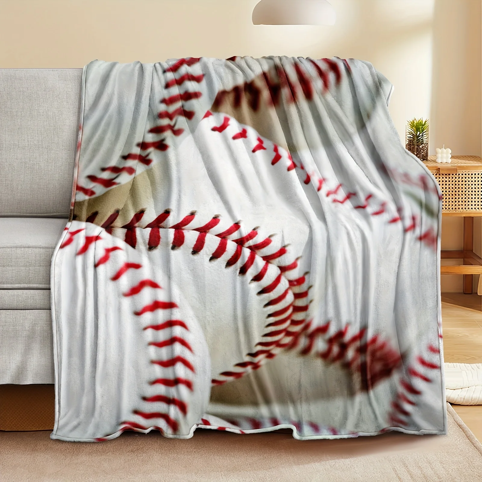 

Baseball Throw Blanket Bed Blanket Warm Cozy Soft Blanket For Couch Bed Sofa Office Camping