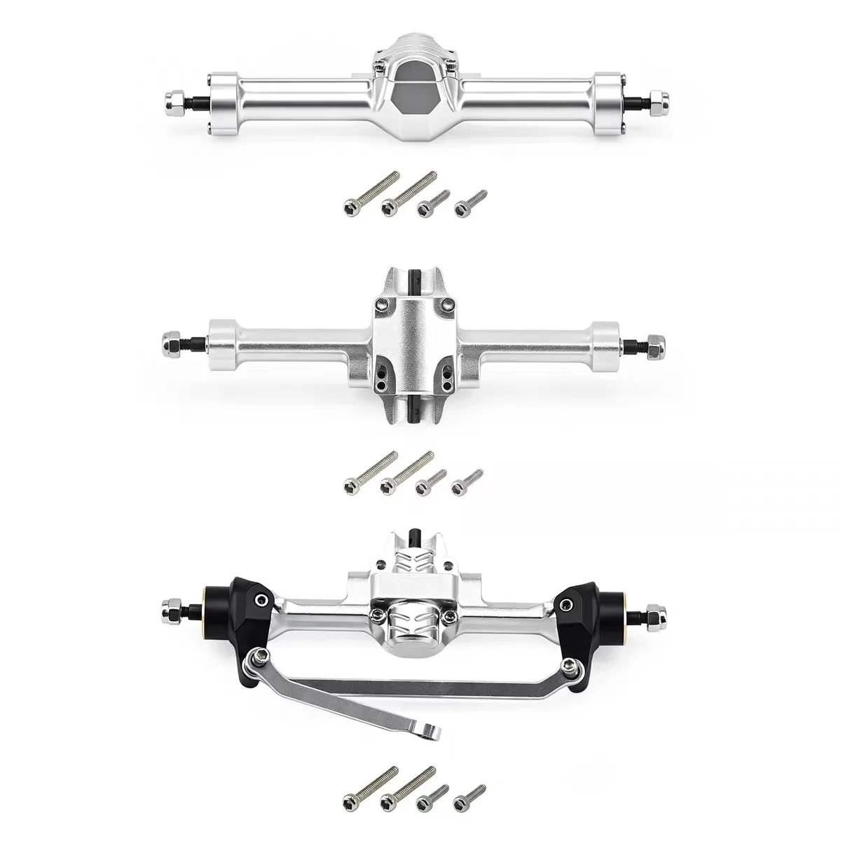 Aluminum Front/Center/Rear Wider +4mm Axle with Brass Kunckles/Steering Link/Gear/Bearing/CVD Whole Set for SCX30 Cars