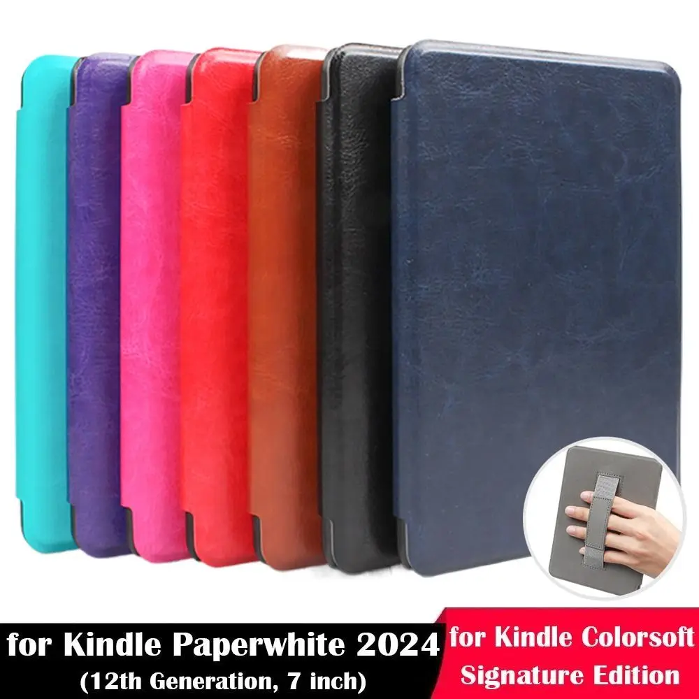 For Kindle paperwhite 2024 12th Generation 7 Inch Case Hand Strap E-Reader Cover Shockproof Auto Sleep/Wake KPW6 Shell