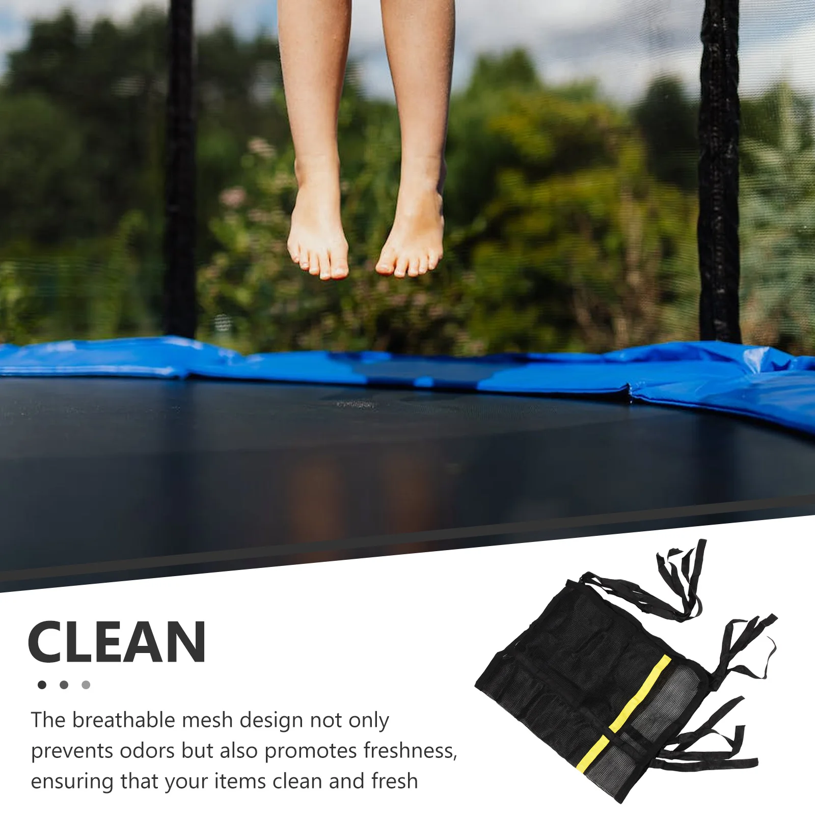 

Trampoline Shoe Bag Mesh Pocket Storage Organizer Foldable Lightweight Breathable Gym Fitness Trampoline Accessories Shoes Pouch