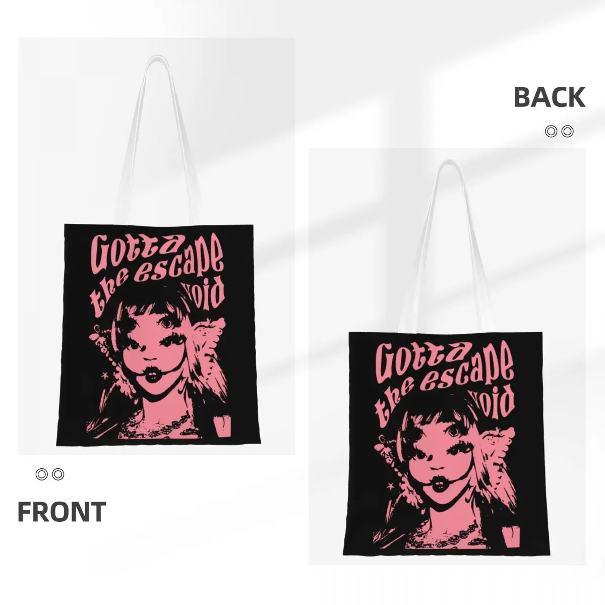 Custom Recycling Creative Music Singer Melanie Martinez Shopping Bag Women Canvas Shoulder Tote Bag Durable Grocery Shopper Bags