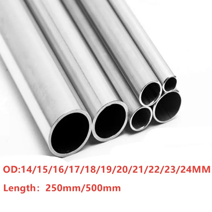 1-2pcs 304 스테인레스 스틸 모세관 튜브 250mm 500mm 길이 14mm/15mm/16mm/18mm/20mm/22mm/25mm/28mm/30mm/35mm 외경