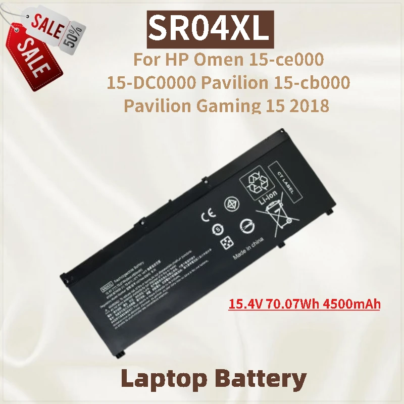 

Laptop Battery 15.4V 70.07Wh 4500mAh SR04XL For HP Omen 15-DC0000 15-ce000 Pavilion 15-cb000 15 2018 Notebook New High Quality