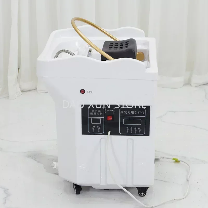 

60L Water Tank Shampo Chair Sink Stylist Head Spa Hair Wash Basin Chair Move Portable Shampouineuse Beauty Salon Furniture