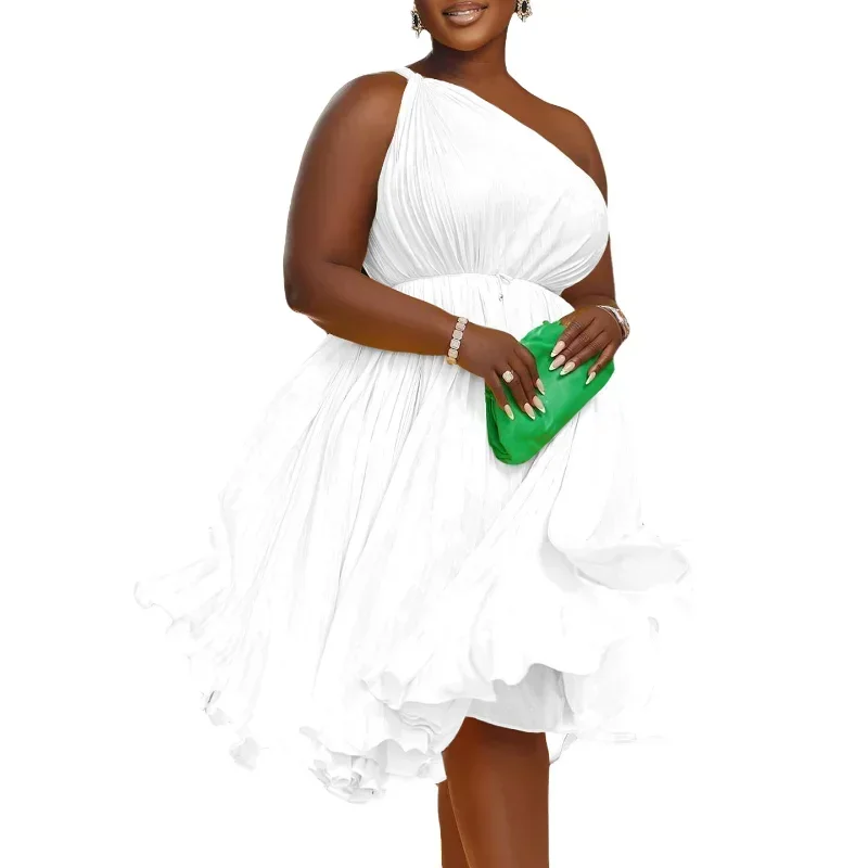 Летнее африканское женское платье без рукавов, желтое, белое, красное, зеленое, полиэстеровое плиссированное платье из полиэстера длиной до колена, африканские платья для женщин