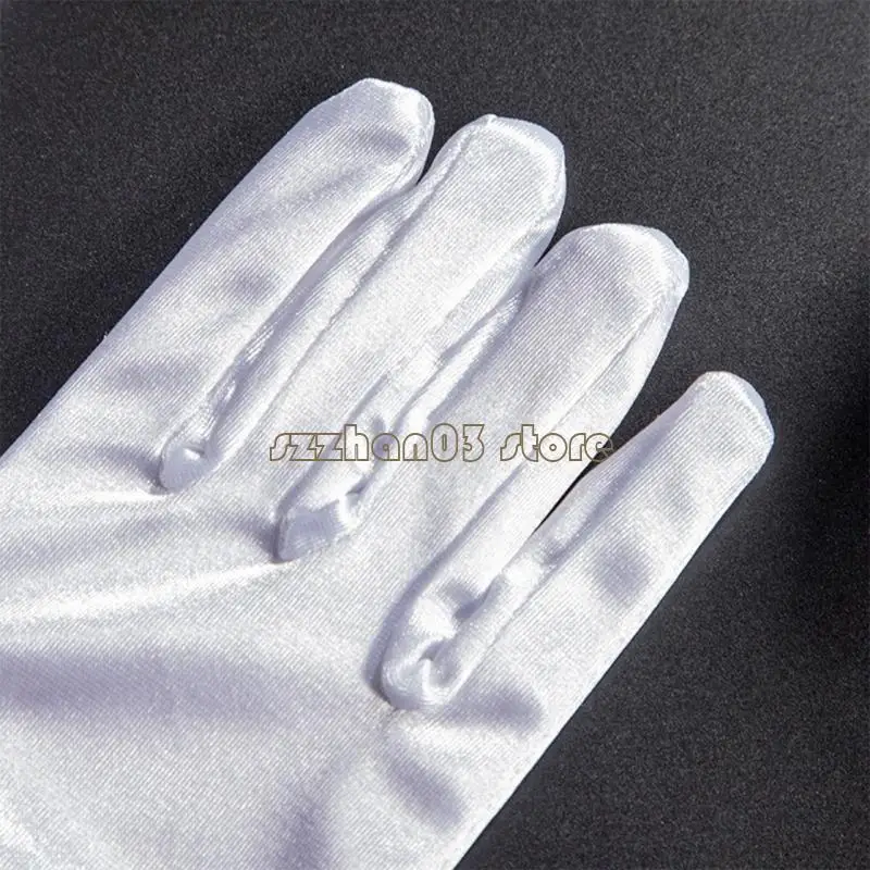 367C Adult Size White Gloves Formal Gloves for Party Cosplay Policeman Pageant