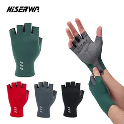 HISERWA Cycling Gloves Men Women Anti-Slip Anti-Sweat Outdoor Sports Half Finger Gloves Pro Top Breathable Bike Bicycle Gloves