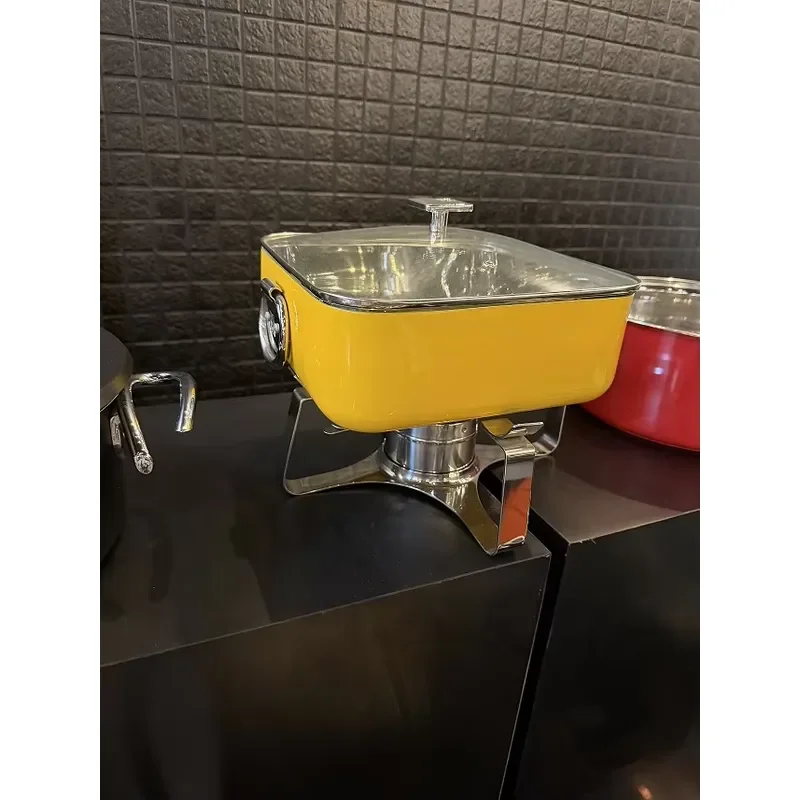 Portable Stainless Steel Food Warmer with Alcohol Burner for Outdoor Camping Picnic Buffet Table Heating Pot Kitchen