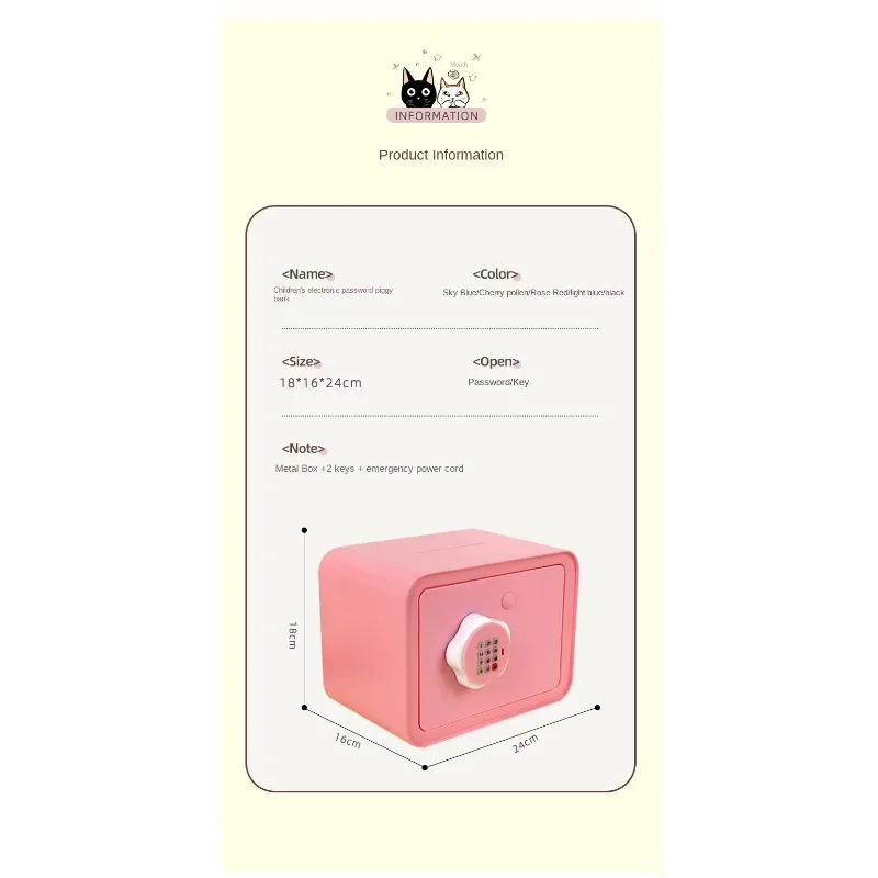 Mini Safe with Secret Password Lock, Perfect for Storing Money and Jewelry,Password Protection for Kids secret safe