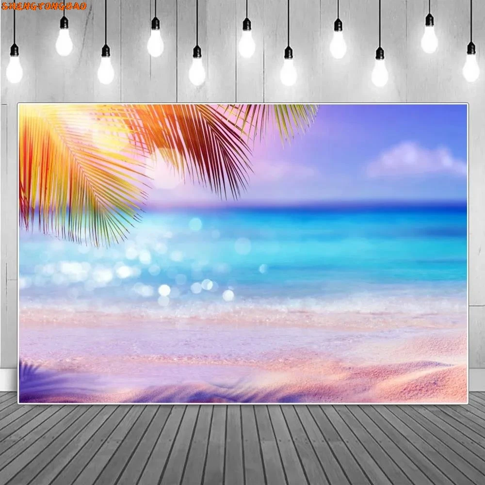 شاطئ البحر الاستوائية خلفيات للتصوير الفوتوغرافي عطلة الصيف المحيط المشهد خلفية مخصصة حفلة التصوير الفوتوغرافي ديكور الدعائم