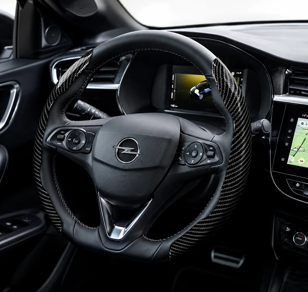 Suitable for Opel Carbon Fiber Texture Steering Wheel Cover  Corsa, Mokka Astra Grandland Combo Zafira Electric Frontera