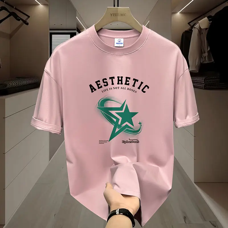 

Новая летняя мужская хлопковая футболка с коротким рукавом для подростков, свободная студенческая футболка с коротким рукавом, мужская одежда, уличная футболка для мужчин