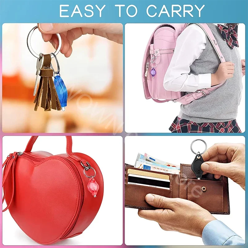 Mini LED Keychain Lights, lanterna de bolso, luz de emergência, mini tocha, lanternas pretas, 100pcs