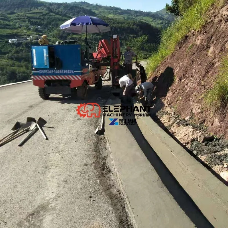 4 Wheel Drive Concrete Curb Kerb Slip Form Machine, Curb Stone Equipment with Stable Speed Control System