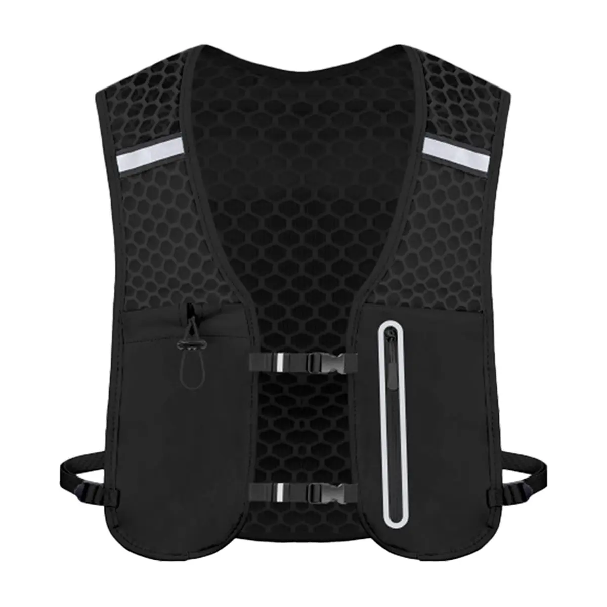 POPULAR-Running Hydration Vest, Adjustable Chest Straps Running Vest for Women Men Running Vest Black