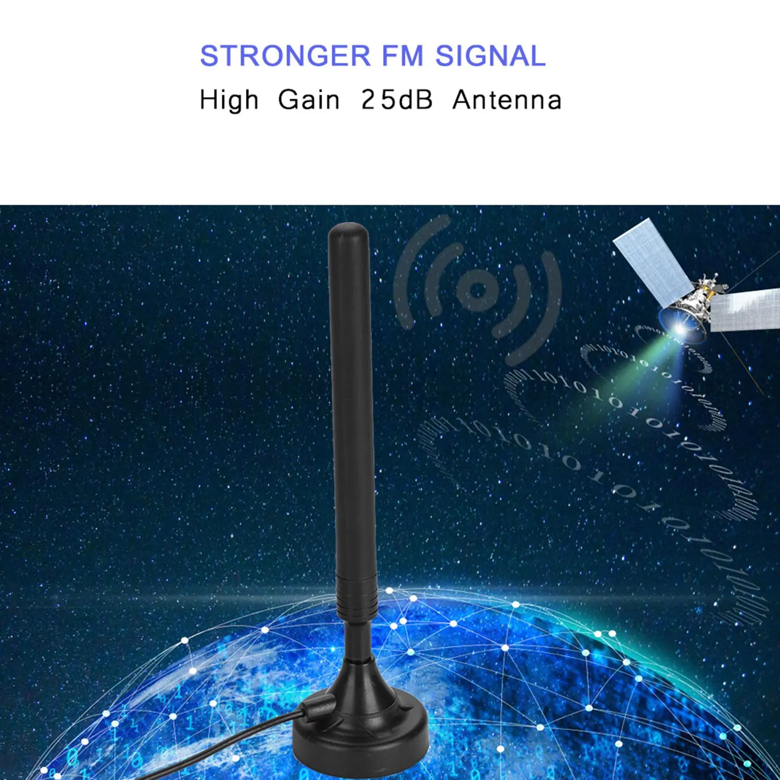 

FM-радиоантенна Сменная антенна Бытовая 25 дБ FM-радиоантенна с высоким коэффициентом усиления Высокочувствительная USB FM-антенна для низкого пола