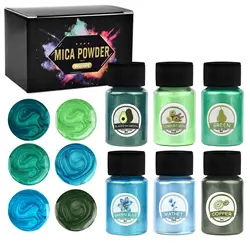 6 Color Pearlescent Sets Mica Powder Epoxy Resin Dye Colorant Pigment Pearl Powder DIY Glitter Candle Dye Making Material