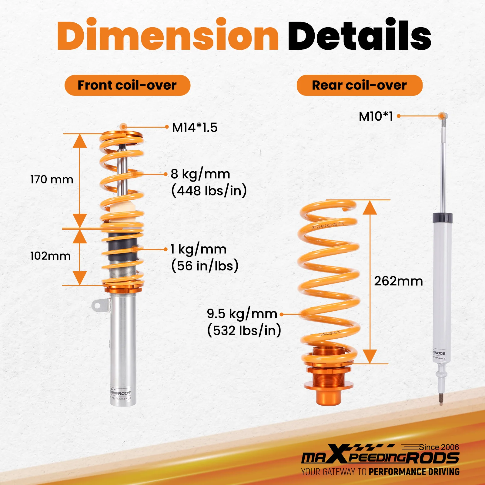 Street Coilovers Shocks Absorber Struts for BM W 3 Series E90 E91 E92 E93 2005-2013