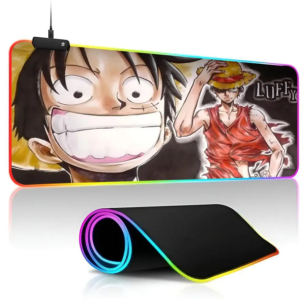 Imagem -06 - Monkey d. O-one Preço Luffy Roronoa Zoro Chapeamento Anime Mouse Pad Rgb Backlight Acessórios do Jogo Anime Protetor de Mesa