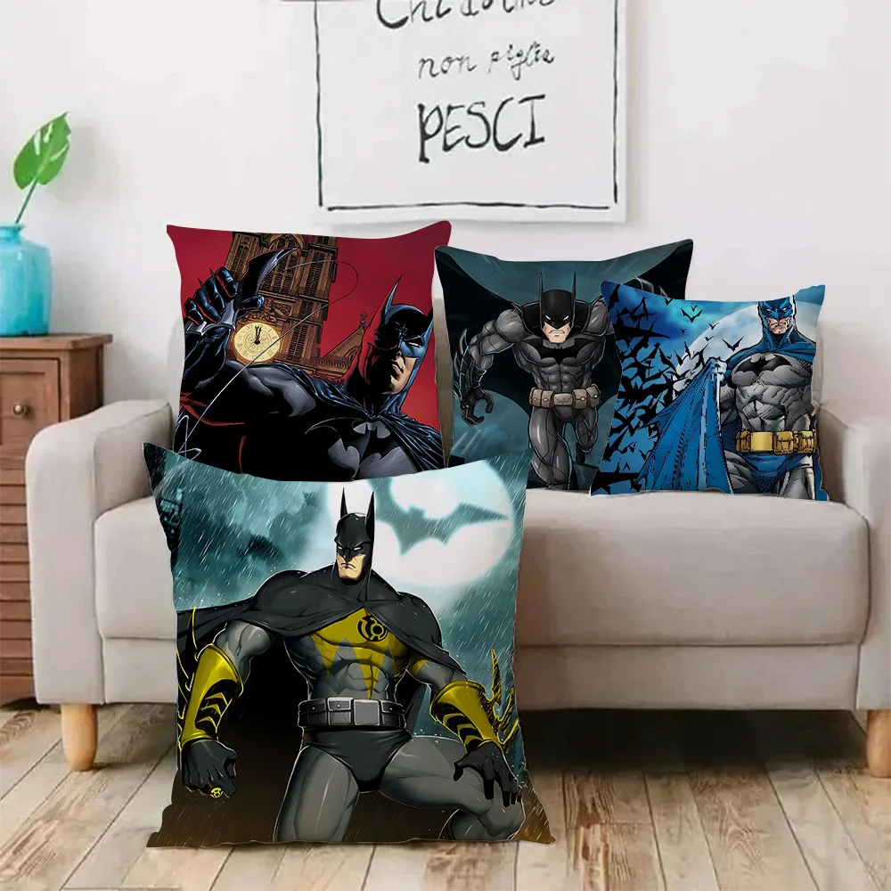 B-Batman Pillow Covers Cartoon Sofa Decorative Home Double-sided Printing Short Plush Cute Cushion Cover