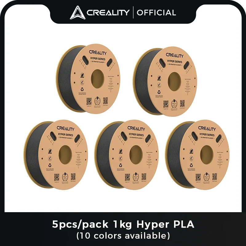 

Creality 5pcs/pack 1kg 1.75mm Hyper PLA Filament High Speed FDM 3D Printer Materials Eco-friendly 3D Printer Filaments