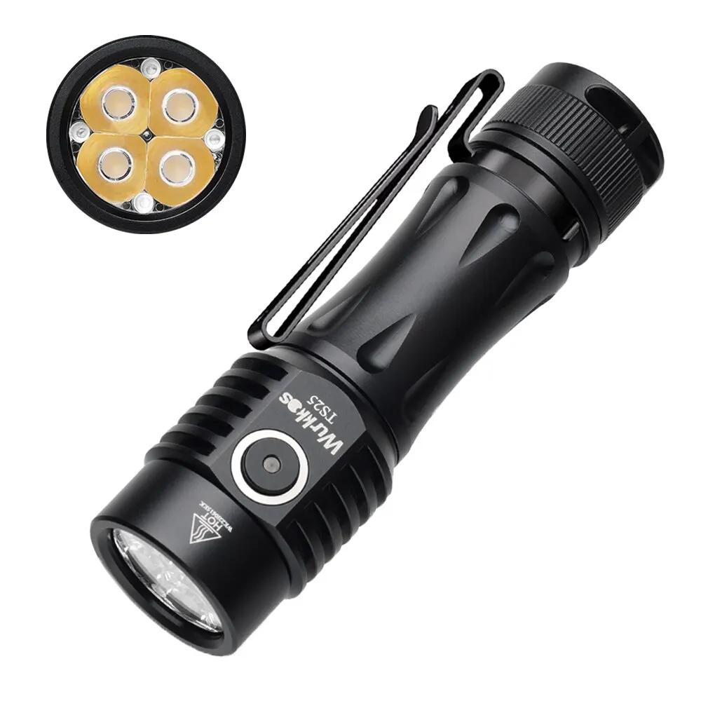 Nowa wersja Wurkkos TS25 Potężny 4000lm EDC 21700 Latarka Quad TIR Optic z wielokolorową diodą LED Aux Anduril 2.0 UI USB C Char