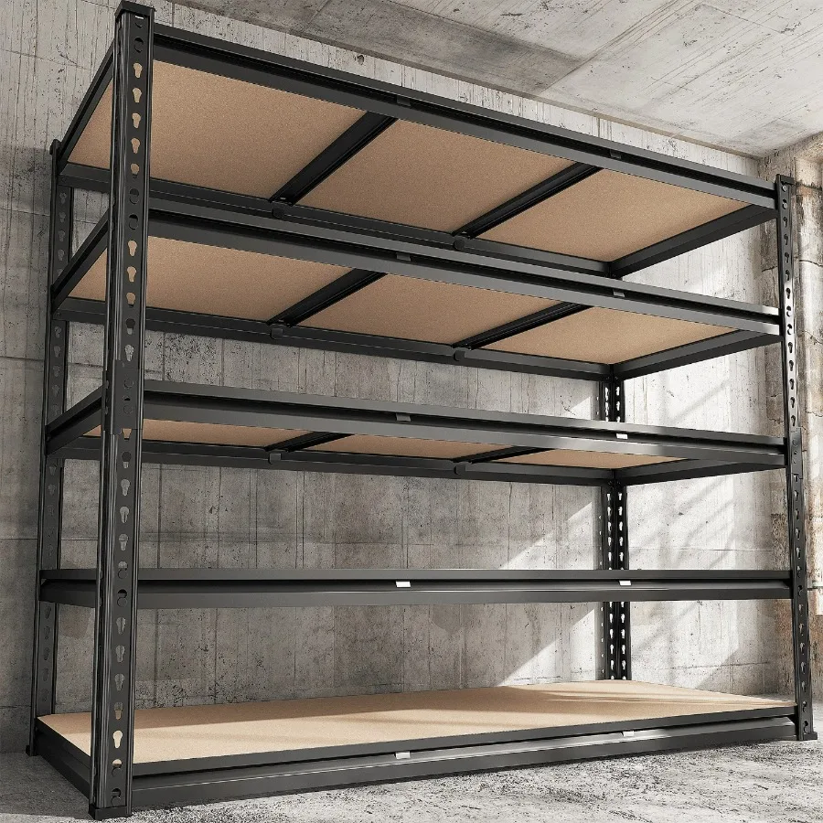 

REIBII 48"W Heavy Duty Shelving 3000LBS Steel Shelving Adjustable Garage Storage Industrial Shelf,48"W x 24"D x 72"H