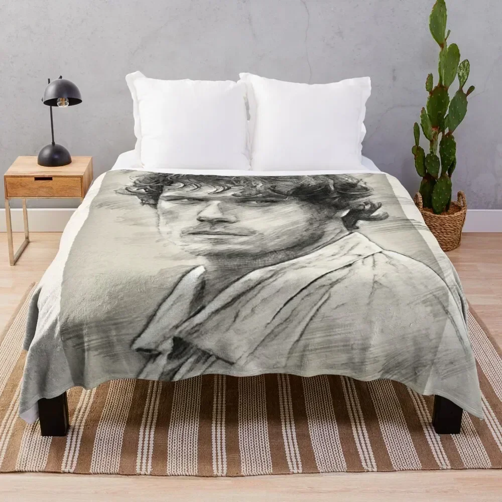 

Sam Heughan - Jamie Fraser Throw Blanket Wrinkle Resistant Lightweight Blanket