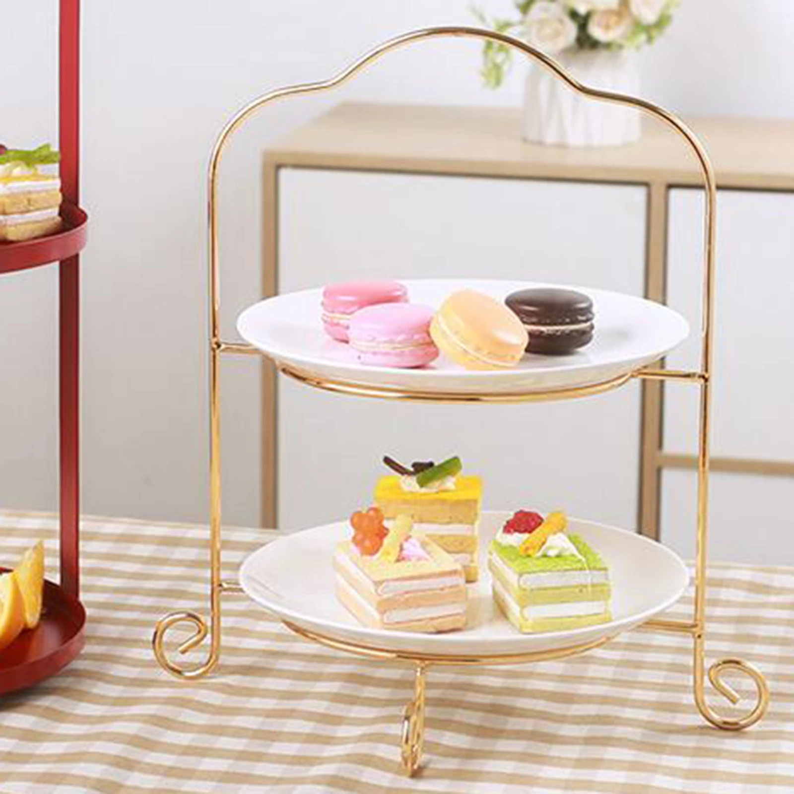 2 Tier Cake Cupcake Stand Decorative Photography Accs Premium Wedding Display Scene Props Easy to Clean Classic for Baby Showers