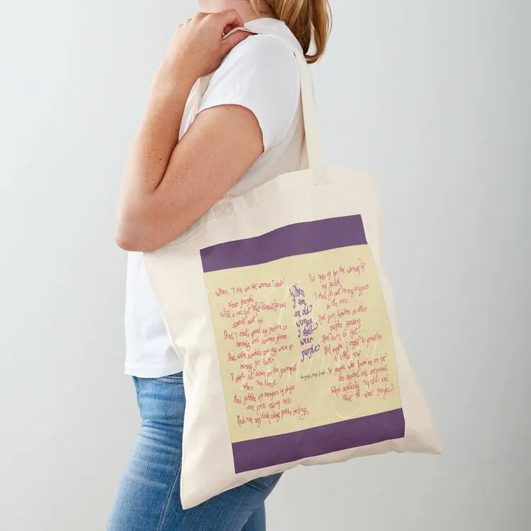 

The Warning - When I am an old woman I shall wear purple Tote Bag Woman shopper bag women bag Customizable tote